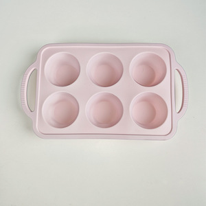 Moule à gâteau en silicone 6 cavités rondes, résistant au four, facile à démouler, pour la cuisson de gâteaux mousse - Product Image 2