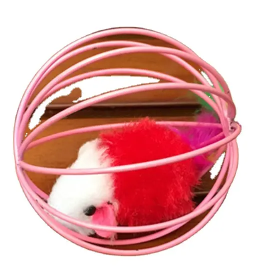 Funny Cute Color Random Funny Pet Kitten Cat Playing Mouse Rat Mice Ball Cage Toys YH-460543