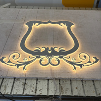 Enseignes lumineuses LED personnalisées en acier inoxydable doré, étanches, avec logo rétroéclairé, lettres en relief pour bureaux et entreprises commerciales