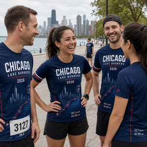 Camiseta de Maratón Personalizada Inspirada en Chicago 26.2, Uniforme del Club de Corredores Urbanos, Ropa Deportiva para Equipos - Product Image 4