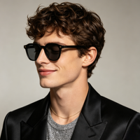 Gafas de Sol Unisex Qmoon con Montura Cuadrada Completa, Protección UV400, Lentes TAC Grises Degradados, Ligeras, Antideslumbrantes, para Deportes al Aire Libre y Uso Diario