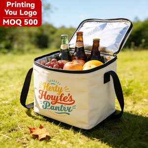 Borsa termica isolata ecologica con cerniera stampata termica riutilizzabile per il pranzo della spesa da Picnic che mantiene il fresco caldo - Product Image 1