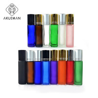 5ml 10ml Kundenspezifische Farbige Mattgrüne Rollerflasche mit Goldkappe