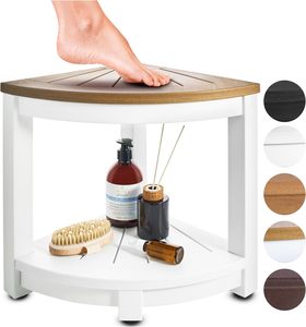 Gỗ không thấm nước Bảng điều khiển băng ghế dự bị Kệ cạo chân dễ dàng lắp ráp góc vòi hoa sen Phân đồ nội thất nhà vệ sinh phòng khách - Product Image 3