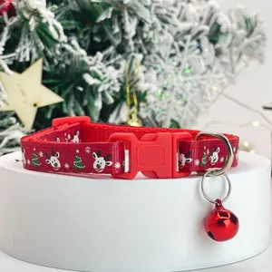 Colliers pour animaux de compagnie en tricot de Noël, motifs de dessins animés, accessoires pour chats, nœud papillon de fête, sangle de cou en nylon réglable à dégagement rapide - Product Image 2