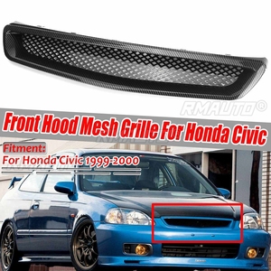 Black/Carbon Fiber Look Car Front Bumper Hood <b>Mesh</b> <b>Grill</b> Grille <b>for</b> Honda <b>for</b> Civic EK CX DX EX HX LX 1999-2000 Racing <b>Grills</b> - Product Image 2