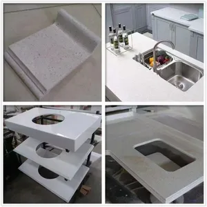 Batu Kuarsa Meja Dapur Kamar Mandi Cekungan Lubang Perubahan Otomatis untuk Menggiling Roda Pusat Pengolahan Dapat Menyesuaikan Ukuran
