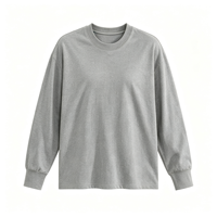 T-shirt à manches longues en coton jersey épais, coupe classique, imprimé personnalisé OEM, unisexe - Style streetwear décontracté