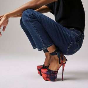 Sandali <span class=keywords><strong>con</strong></span> Plateau in Raso da 20cm, Tacchi Alti <span class=keywords><strong>con</strong></span> Cinturino alla Caviglia, <span class=keywords><strong>Scarpe</strong></span> da Pole Dance, <span class=keywords><strong>Ballerine</strong></span> Stiletto, <span class=keywords><strong>Scarpe</strong></span> da Spettacolo Stile Romano per Donne - Product Image 4