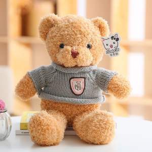 Mignon ours en peluche pull T-Shirt habillé Polyester peluche <span class=keywords><strong>jouet</strong></span> pour la Saint Valentin ou anniversaire griffe Machine poupées idée cadeau - Product Image 4