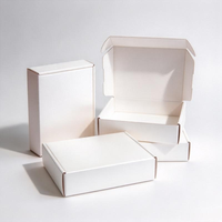 Boîte d'expédition pliable en carton ondulé carrée personnalisée avec logo, pour colis cadeaux, impression quadricolore mate