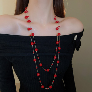 Bigiotteria <span class=keywords><strong>di</strong></span> Moda Inverno 2025 Collana Lunga <span class=keywords><strong>di</strong></span> <span class=keywords><strong>Perle</strong></span> Placcata in Oro Stile Elegante per Donna Catena Multistrato da Maglione - Product Image 5