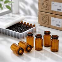 Flacon en verre ambré de 2 ml, récipient stérile scellé pour l'emballage de médicaments photosensibles