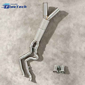 Système d'échappement intermédiaire haute performance FlowTech Professional, en acier inoxydable poli miroir avec bouclier thermique pour G80 G82 M3 - Product Image 4