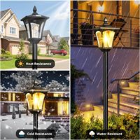 Lampe solaire LED ESRA 09A ILANCK 64 pouces avec pot de fleurs, 50 lumens, rechargeable, étanche, pour jardin