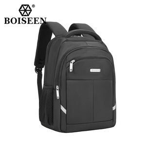 Boiseen Men's <b>Backpack</b> 15 Inches Black <b>Student</b> <b>Backpack</b> With Zipper Pocket For Leisure Travel - Product Image 1
