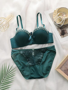 Ensemble de lingerie brodée papillon <span class=keywords><strong>pour</strong></span> filles, avec <span class=keywords><strong>soutien</strong></span>-<span class=keywords><strong>gorge</strong></span> à armatures et culottes, antidérapant et design sexy. - Product Image 4