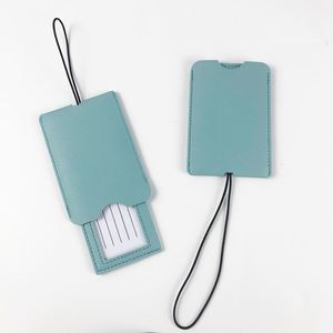 Cheap Solid Color Travel Card Holder Luggage <b>Name</b> Brand Waterproof Anti-Theft PU Luggage <b>Tag</b> - Product Image 5