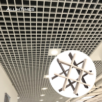 Plafond suspendu en grille métallique Alumtimes Foshan Factory, aluminium 10 x 10, cellules ouvertes, déflecteur de plafond en forme de U pour magasin