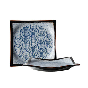 Factory Direct Sell Modern Eco-Friendly Blue <b>Square</b> Ceramic Dessert <b>Plates</b> <b>Set</b> Party Wholesale Japanese Porcelain Sushi - Product Image 5