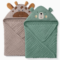 Toalla de Baño con Capucha para Bebé, 100% Algodón Tejido, Cuatro Capas, Suave y Transpirable, Manta Envolvente para Recién Nacidos, para Uso en el Baño