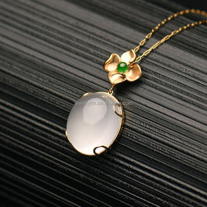 Qingyabailu Feicui - Colgante de Jadeíta Natural de Alta Gama con Trébol de Cuatro Hojas, Cristal de Hielo, Amuleto de Jade Genuino para Aniversario - Product Image 4