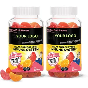 Vitamin C Gummies 120mg 250 mg, sức khỏe miễn dịch Gummies với hình dạng khác nhau