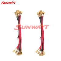 Cable LED de 12V con bombilla iluminada de plástico y metal, botón pulsador, cables de 2.8mm, conector de terminal de pala rápida, personalizable, inglés