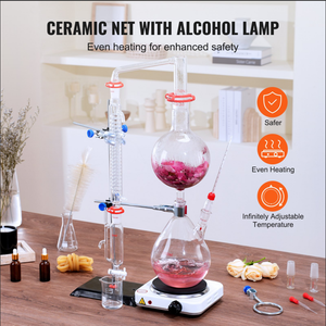 Thiết bị tách chiết dầu Thiết bị chưng cất hơi nước thí nghiệm thiết bị thủy tinh 2000ml Graham ngưng tụ - Product Image 4