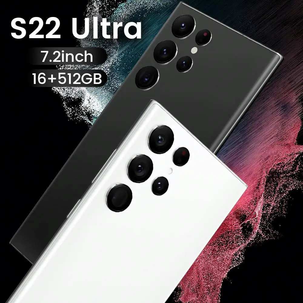 מקורי Smartphone S22 Ultra 7.2 אינץ מלא מסך 16 + 512GB אנדרואיד טלפונים ניידים Built-in stylus פנים מזהה סמארטפון טלפון סלולרי