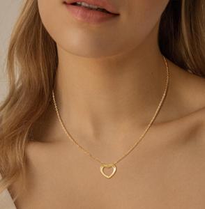 Nuevo diseño delicado moda capas cromo cadena ajustable en forma de corazón colgante collar regalo del Día DE LA MADRE collar