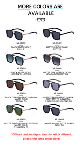 Lunettes de soleil carrées tendance Partagas avec logo personnalisé, double pont, protection UV400 pour hommes - Product Image 5
