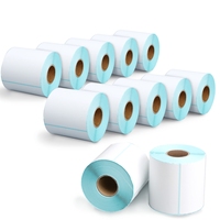 Rouleau d'étiquettes adhésives vierges blanches en vrac pour pistolet à étiquettes, supermarché, rayonnage de détail, étiquetage de codes-barres 80x60mm