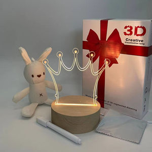 Tablero de Mensajes 3D Acrílico Luminoso de Madera y Plástico USB DIY con Lámpara LED de Noche y Bolígrafo, para Dormitorio, con Alimentación por Enchufe - Product Image 5