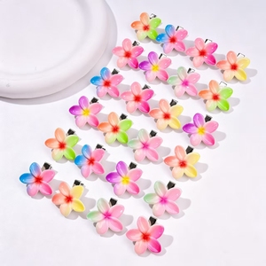 2026 New Simple <b>Sweet</b> Style Frangipani Hairpin Fashionable Temperamental Cartoon Design Girl's Hairpin Wholesale Jewelry - Product Image 4