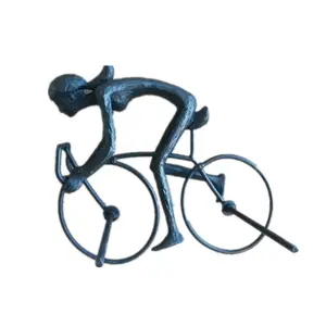 女自行车运动员雕塑墙壁艺术自行车自行车骑手赛车礼物家居墙壁装饰青铜墙壁雕塑