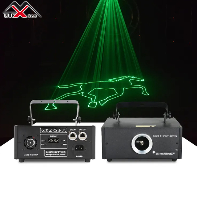 Wedding Full-color 3D Animation Laser Projector 1W RGB LED 100W DMX512 Control Aluminum Chassis Laser Lights High CRI 95 IP33