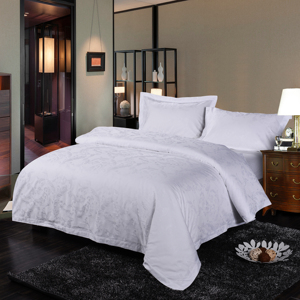 Juego de Sábanas de Hotel de Lujo, Tamaño King, 600 Hilos, Color Blanco, Diseño Moderno a Rayas y con Estampado de Plantas, 4 Piezas, 100% Algodón - Product Image 3