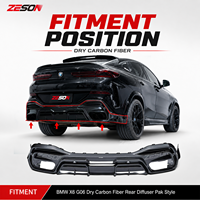 Diffuseur de pare-chocs arrière en fibre de carbone sèche ZESON style PAK pour BMW X6 G06 Pre-LCI LCI