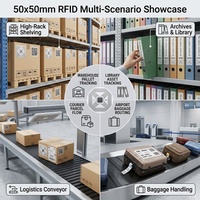 IP65 UHF RFID Etiket 50x50mm U8/U9 Uzun Menzilli 10M Yapışkanlı Depo Raf Takip Etiketi Yazdırılabilir Akıllı Etiket Rulosu