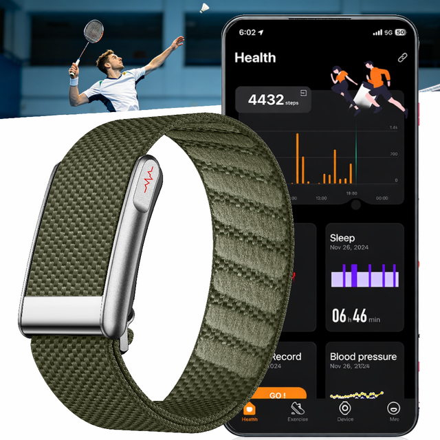 ETQ13 ECG Smart Bracelet for Android/iOS with Call Reminder SpO2 Blood Pressure NFC HRV Temp Sleep Tracking 10-Day Battery Life