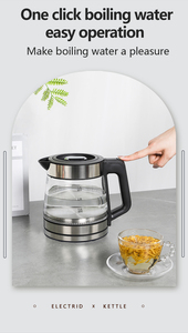 Best-Selling High Quality 1500W 1.2L Glass Cordless <b>Kettle</b> <b>Temperature</b> <b>Control</b> 360 Degree Rotational Base Hotel - Product Image 5