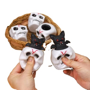 Squeeze Skull Pop Bat Halloween <b>Fidget</b> Toys Halloween Pumpkin <b>Fidget</b> Squeeze Toy - Product Image 1