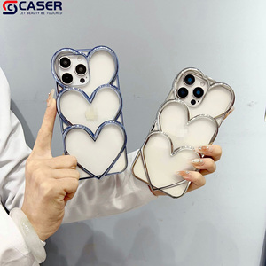 Custodia per telefono in TPU a forma di cuore elettrolitico placcato a forma di cuore <span class=keywords><strong>con</strong></span> dissipazione del calore a vuoto per <span class=keywords><strong>iphone</strong></span> 16 15 14 - Product Image 2