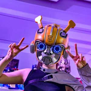 <span class=keywords><strong>Casque</strong></span> <span class=keywords><strong>Bumblebee</strong></span> réaliste avec éclairage, interchangeable, pour cosplay - Product Image 5