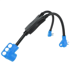<span class=keywords><strong>Adaptateur</strong></span> de cordon d'alimentation en Y <span class=keywords><strong>pour</strong></span> VR, 50 <span class=keywords><strong>ampères</strong></span> femelle vers <span class=keywords><strong>30</strong></span> <span class=keywords><strong>ampères</strong></span> et 15 <span class=keywords><strong>ampères</strong></span> mâle, cordon de séparation électrique robuste <span class=keywords><strong>pour</strong></span> VR, camping-car, remorque - Product Image 1