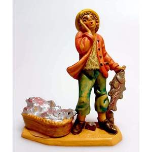 Pescador de PVC con efecto madera, 10 cm de altura - Product Image 1