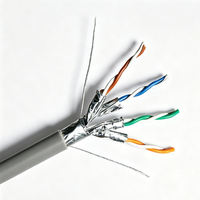 Kabel CAT7A Tembaga Murni Berpelindung Penuh, Pasangan Terpilin, Kecepatan Tinggi, Latensi Rendah, PVC, untuk Pusat Data, Pengkabelan Dalam Ruangan, Komunikasi Ethernet LAN