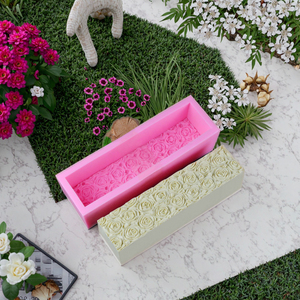 Moule à savon en silicone 3D de qualité alimentaire, motif fleur, 25,5*6*6,5 cm, extra épais, amovible, écologique, pour micro-ondes, outils à gâteau - Product Image 2