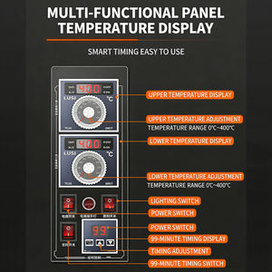 Four électrique <span class=keywords><strong>professionnel</strong></span> de boulangerie à 2 niveaux et 4 plateaux, en acier inoxydable, grande capacité, avec roues mobiles et contrôle de température - Offre Spéciale - Product Image 4